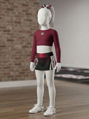 Rebel Athletic Cheer Skirt w/compression shorts Lightning Bolt Detail